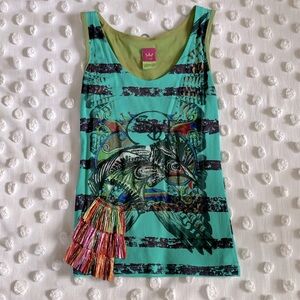 Save The Queen Multicolor Graphic Tank Top